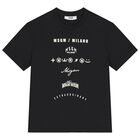 تيشيرت بالشعار باللون الأسود للأولاد, 2, hi-res