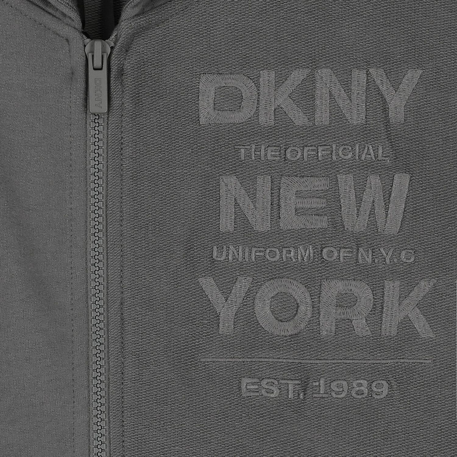 Boys Grey Logo Hooded Zip Up Top, 1, hi-res image number null