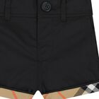 Baby Boys Black & Beige Check Shorts, 1, hi-res