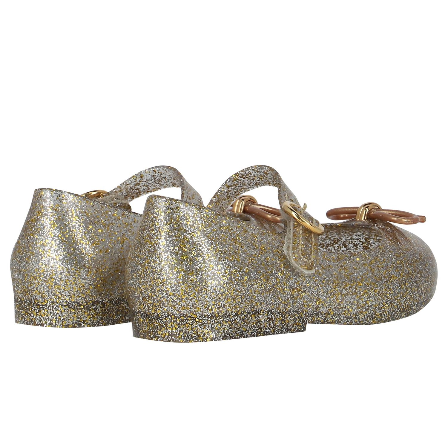 Younger Girls Gold & Silver Glitter Jelly Shoes, 3, hi-res image number null