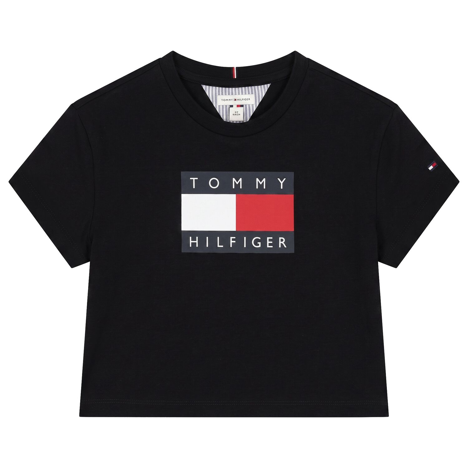 Girls Black Logo T-Shirt, 3, hi-res