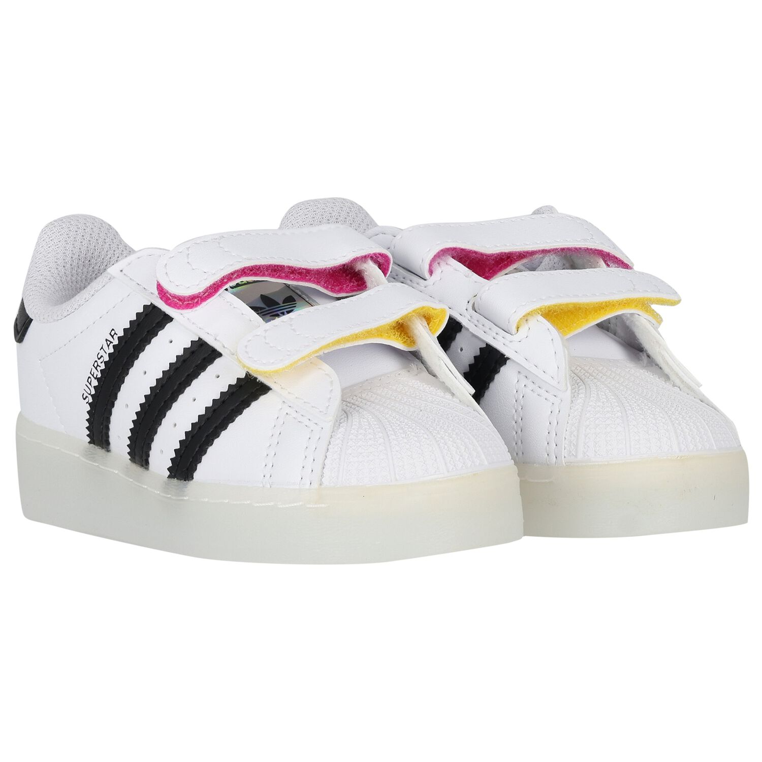 حذاء رياضي سوبر ستار بإضاءة ليد باللون الأبيض والأسود, 1, hi-res image number null