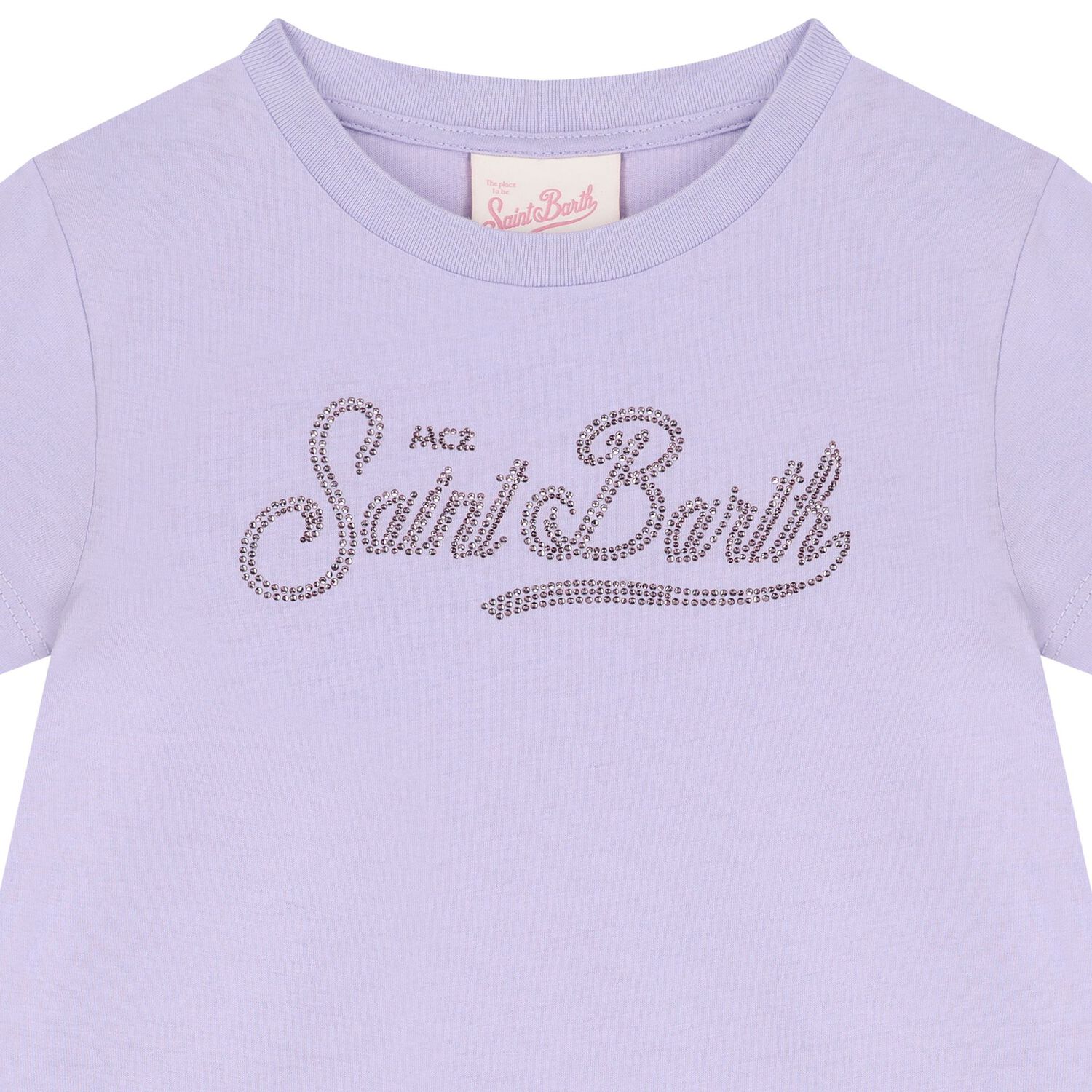 Girls Purple Strass Crystal Logo Dress, 1, hi-res