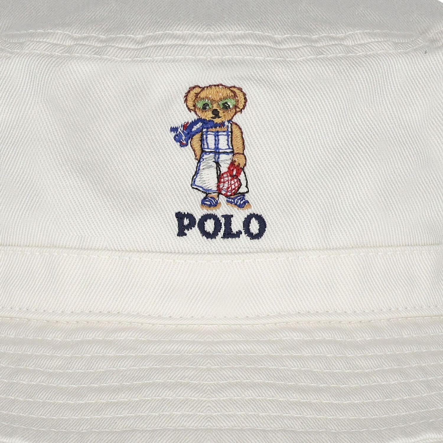 Girls Ivory Polo Bear Hat, 1, hi-res