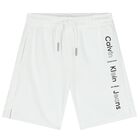Boys White Logo Shorts, 2, hi-res