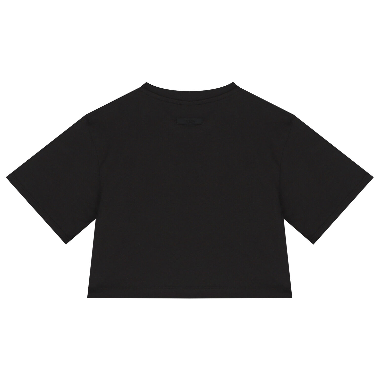 Girls Black Logo Crop Top, 1, hi-res