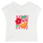 طقم ليجينز للبنات باللون الابيض والوردى , 1, hi-res