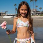 Girls Pink & Aqua Floral Bikini, 1, hi-res