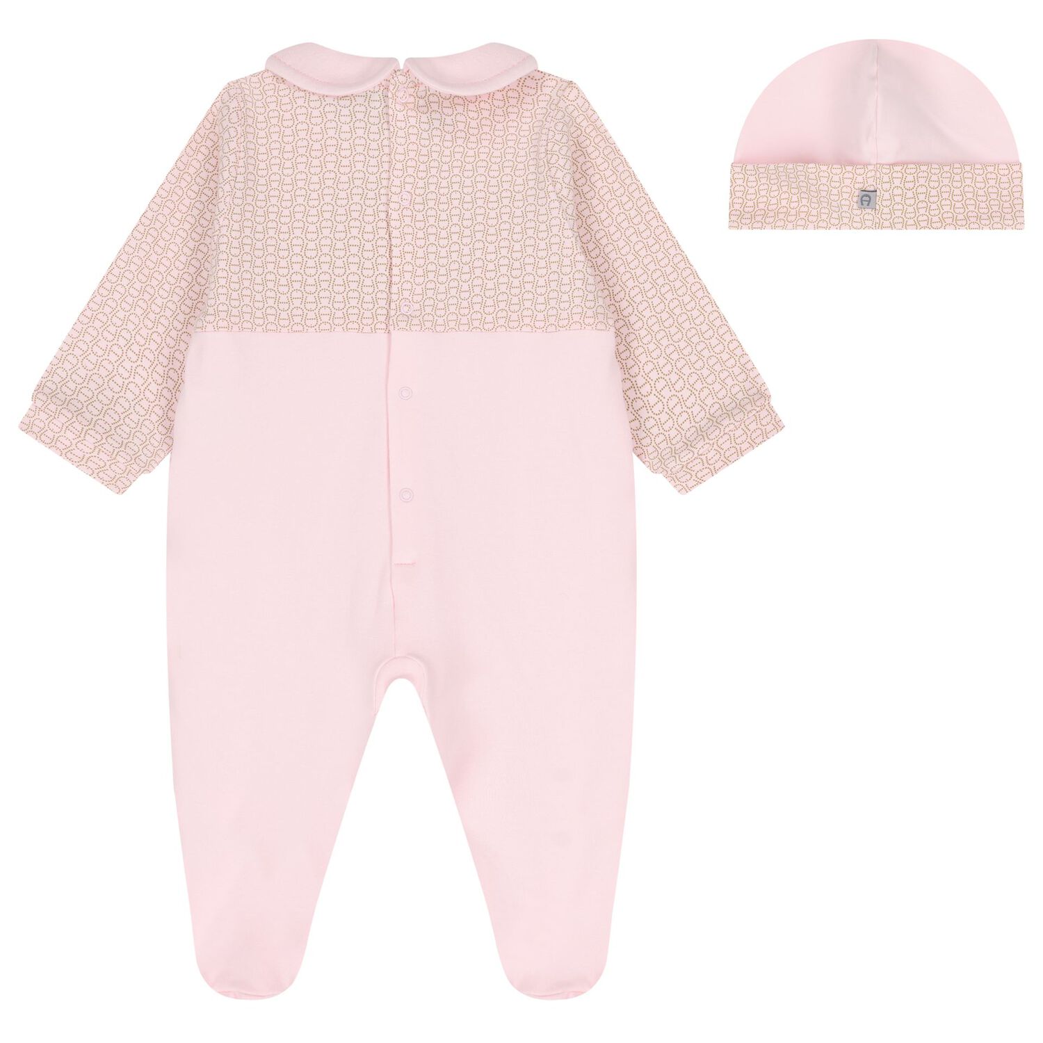 Baby Girls Pink Logo Babygrow & Hat Gift Set, 1, hi-res