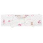 Baby Girls White & Pink Logo Headband, 1, hi-res