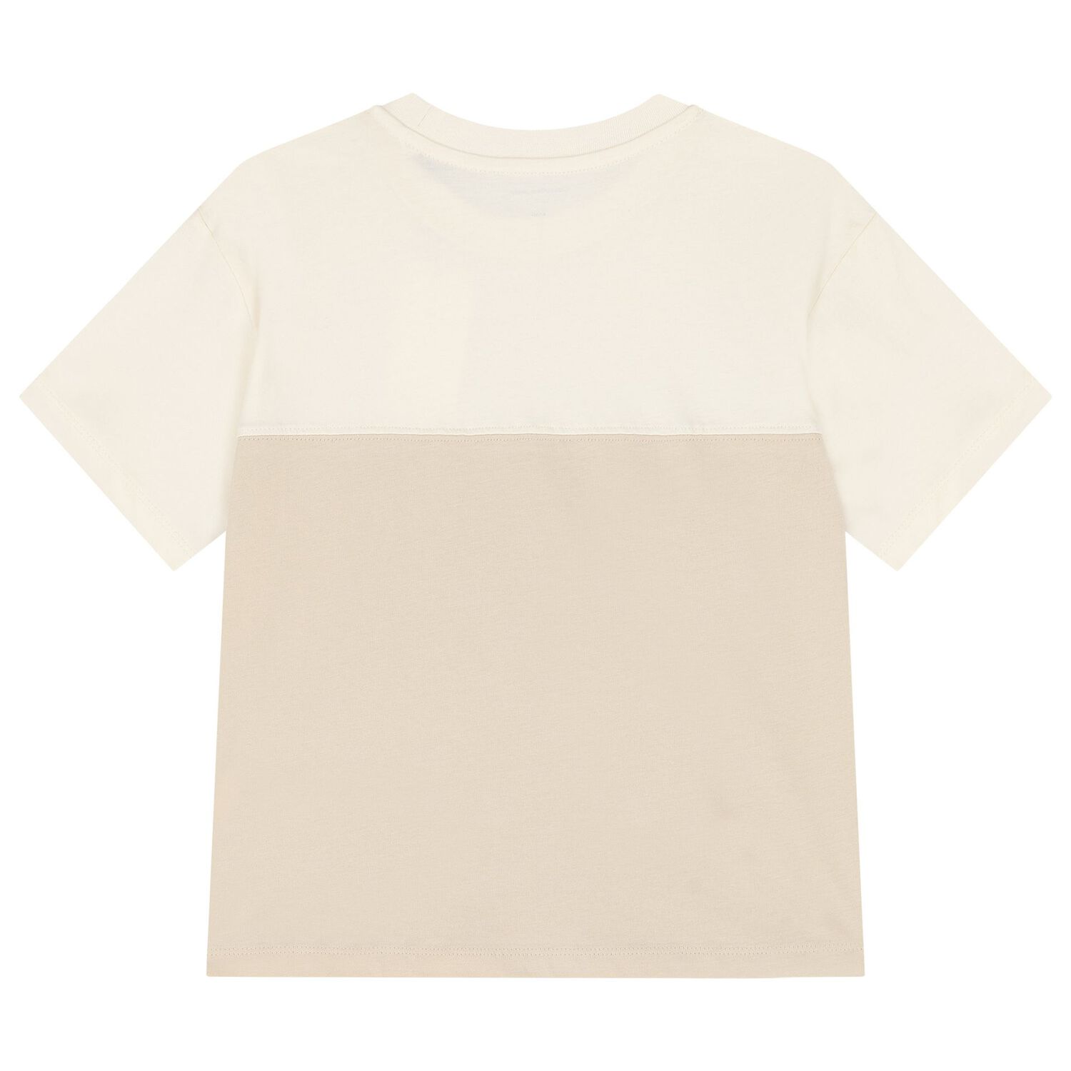 Boys Ivory & Beige Cotton T-Shirt, 2, hi-res image number null