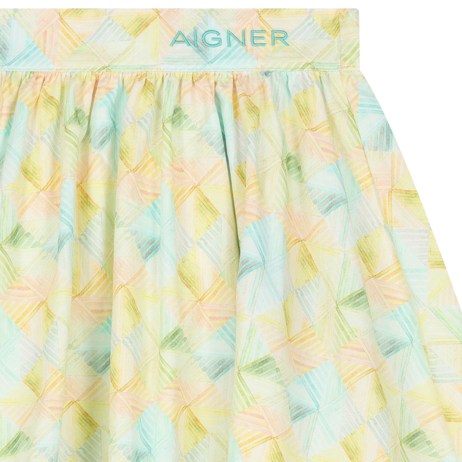 Girls Green & Blue Logo Skirt, 1, hi-res image number null