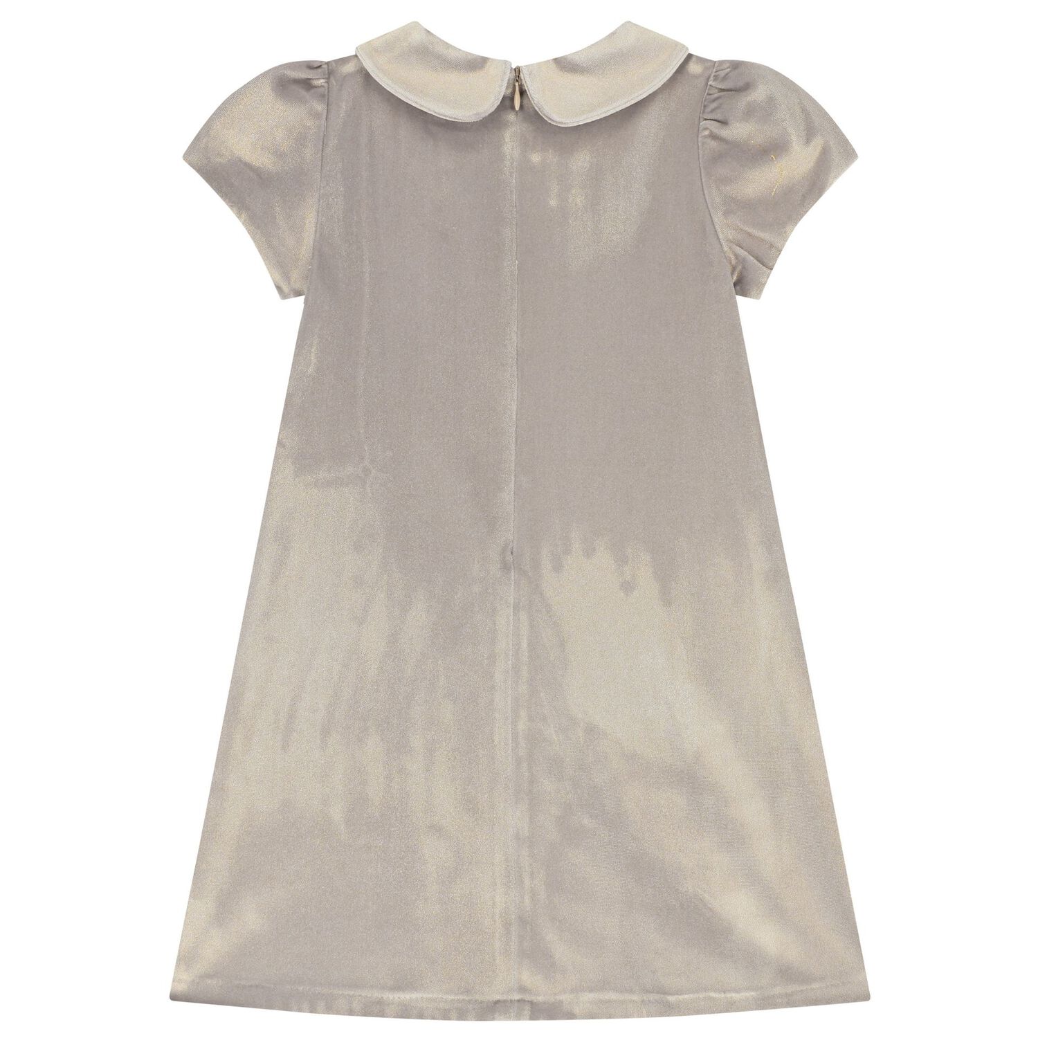 فستان بنات بفيونكة باللون الذهبي, 1, hi-res image number null