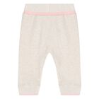 Baby Girls Beige Logo Tracksuit ( 3 Piece ), 1, hi-res