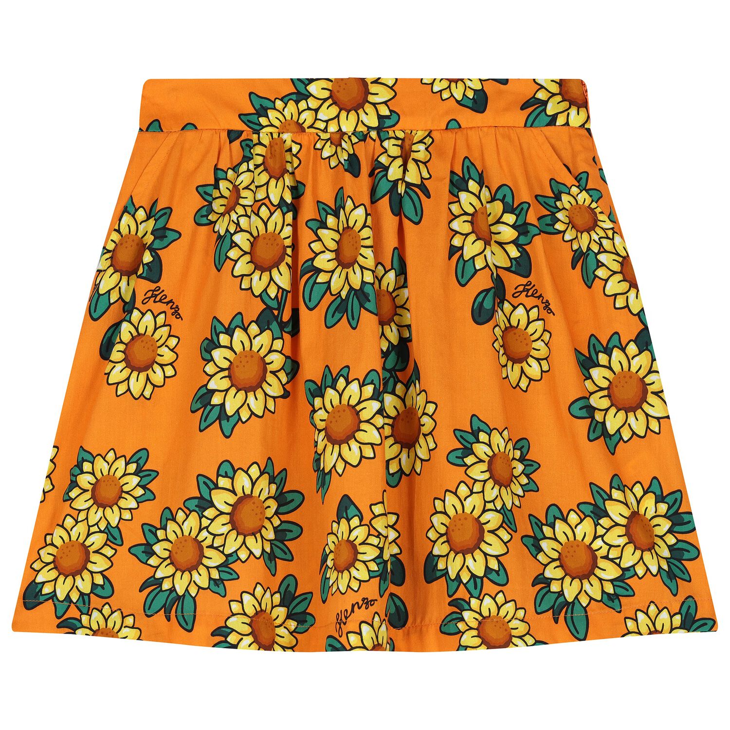 Girls Orange Sunflower Skirt, 1, hi-res image number null