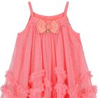 Girls Coral Tulle Dress, 1, hi-res