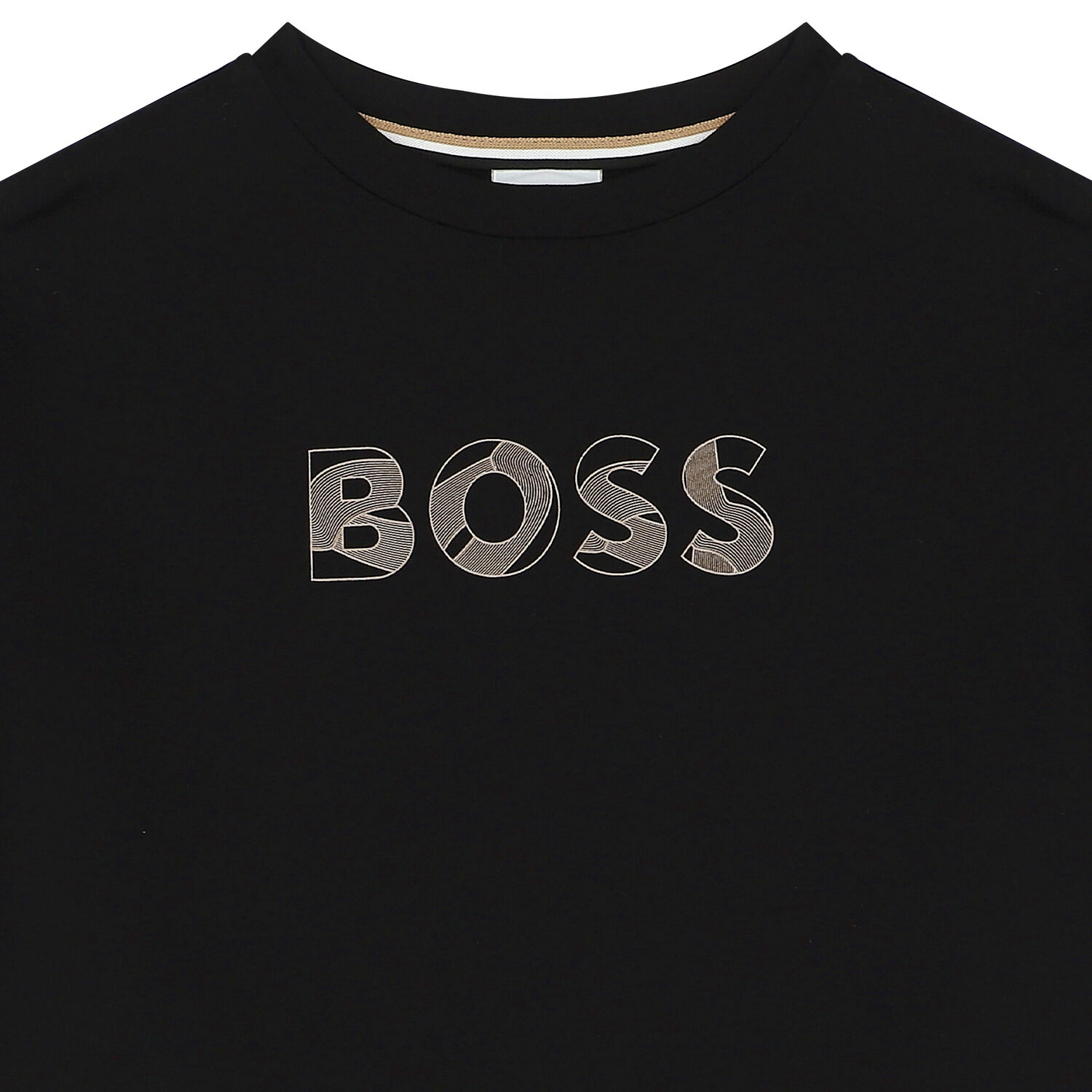 فستان بنات بأكمام بالشعار باللون الاسود, 1, hi-res