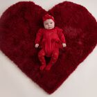Baby Girls Red Tulle Romper, 1, hi-res