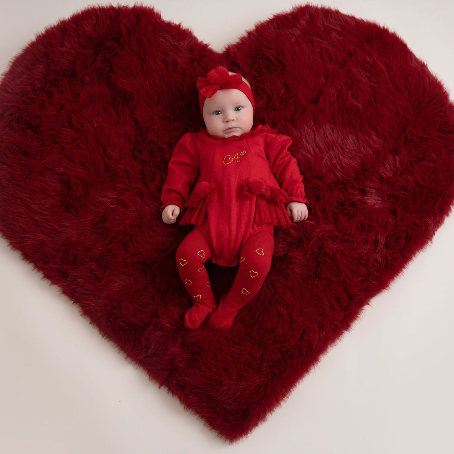 Baby Girls Red Tulle Romper, 1, hi-res image number null