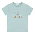 Baby Boys Green & White Car Shorts Set, 2, hi-res