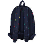 Boys Navy Logo Backpack, 1, hi-res