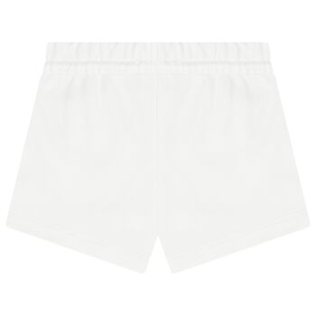 Girls White Logo Shorts