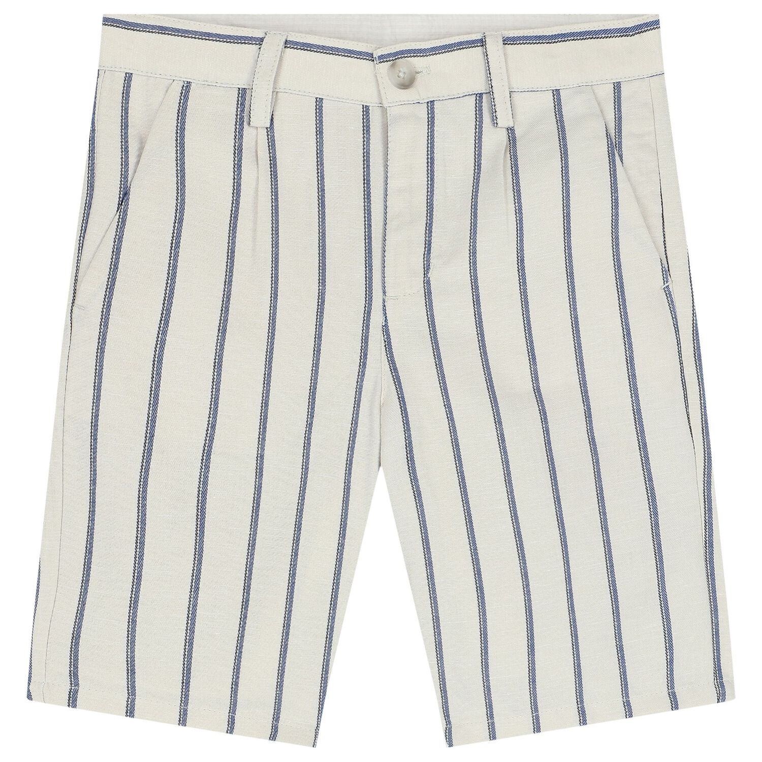 طقم أولاد شورت مخطط باللون العاجي والكحلي, 2, hi-res