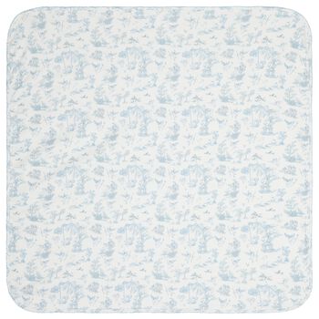 Baby Boys White & Blue Blanket