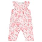 Baby Girls White & Red Floral Romper, 1, hi-res