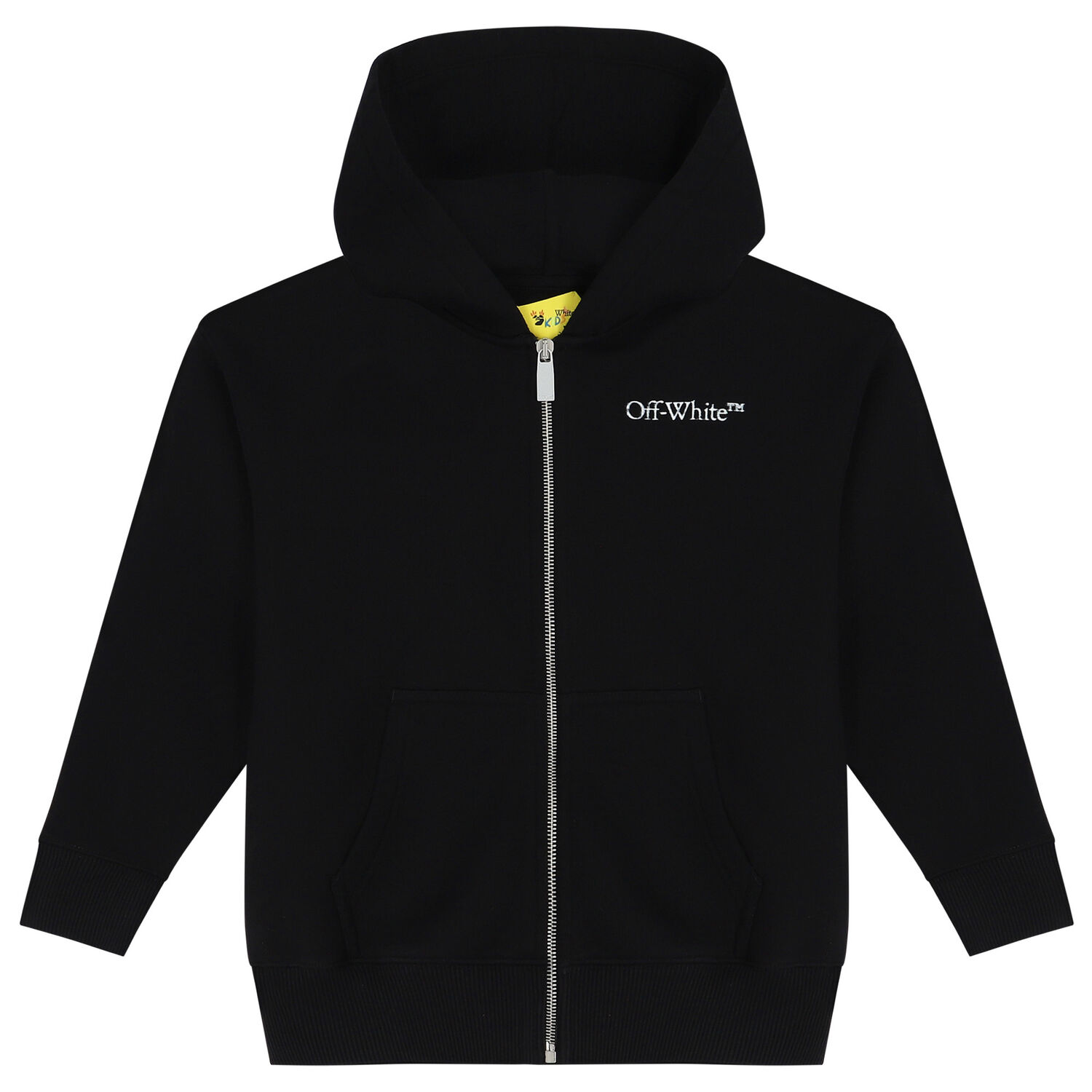 Black Logo Hooded Zip Up Top, 1, hi-res image number null