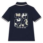 Boys Navy Blue Logo Polo Shirt, 1, hi-res