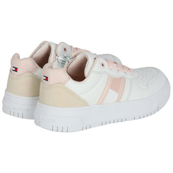 Girls White Logo Trainers
