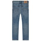 Boys Blue Logo Denim Jeans, 1, hi-res