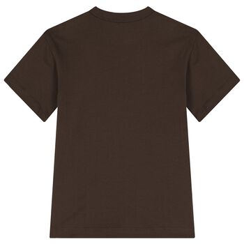 Boys Brown Logo T-Shirt