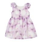 Girls White & Purple Butterfly Dress, 1, hi-res