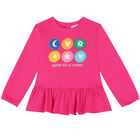 طقم بلوزة و بنطلون باللون العاجي و والوردي للبنات , 1, hi-res