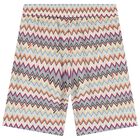 Boys Beige Zigzag Swim Shorts, 1, hi-res