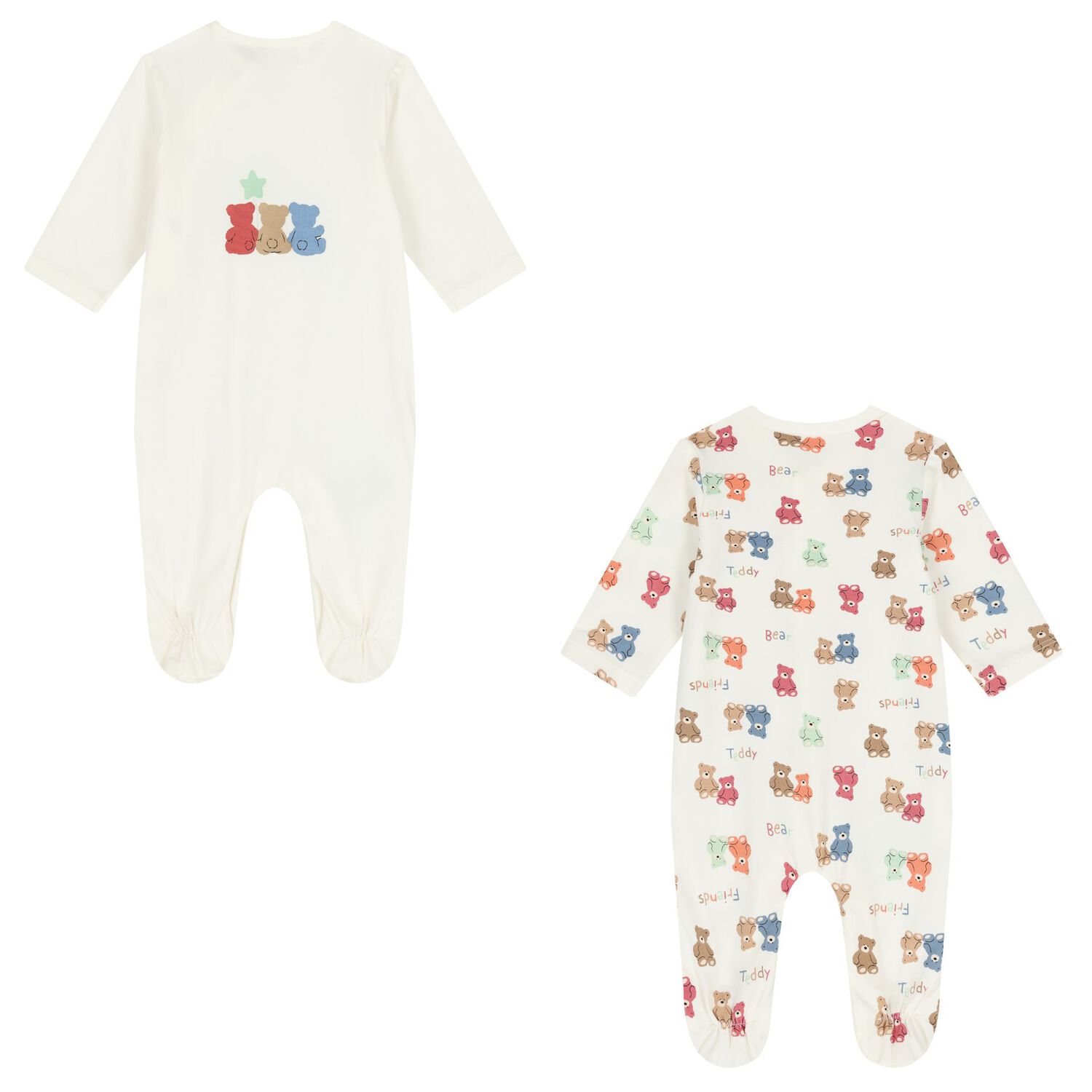 Baby Boys Ivory Babygrows ( 2-Pack ), 2, hi-res