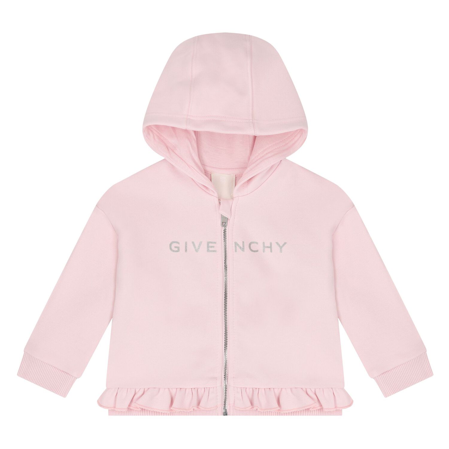 Younger Girls Pink Logo Zip Up Top, 1, hi-res