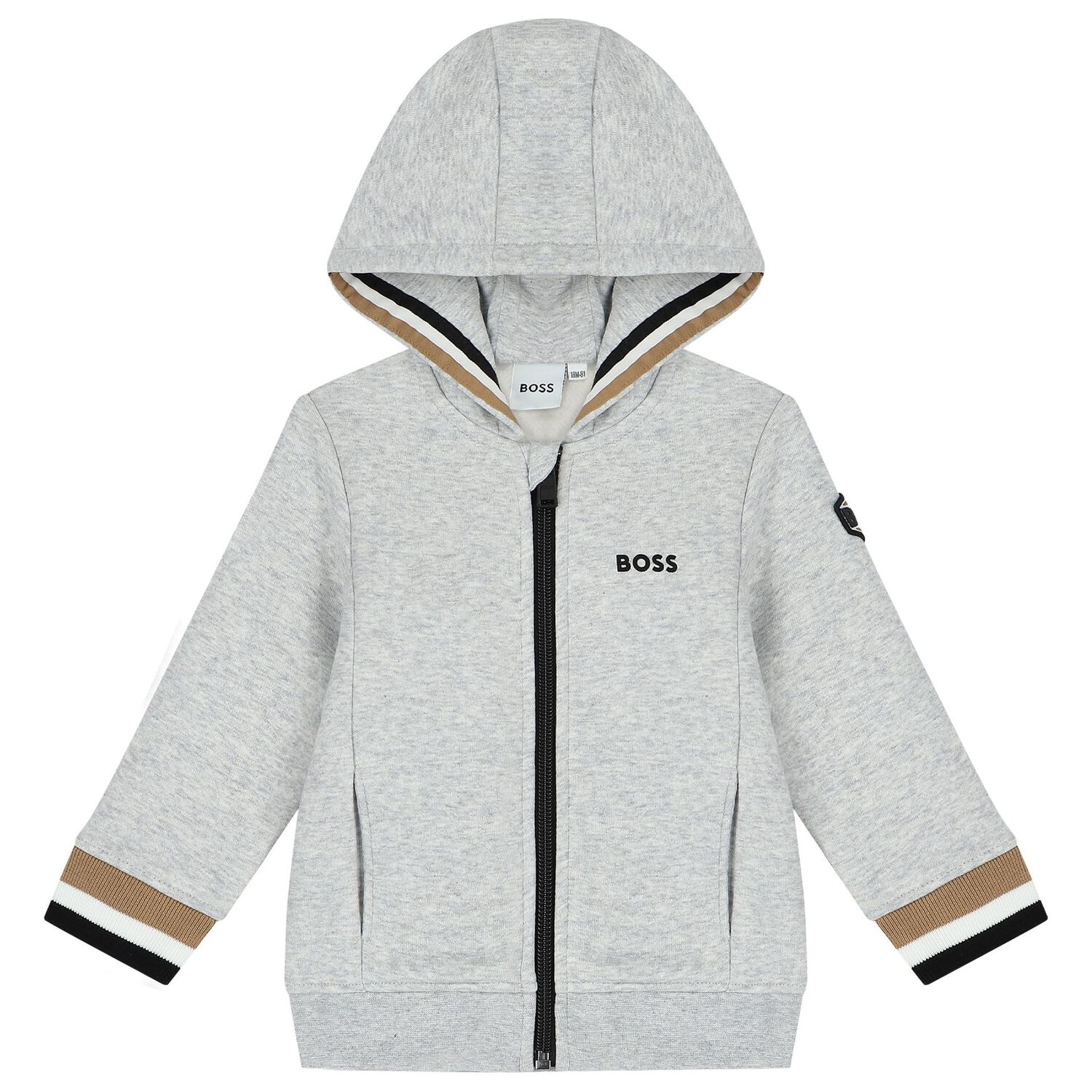 Younger Boys Grey Logo Tracksuit, 1, hi-res