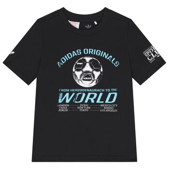 تيشيرت بشعار كرة القدم باللون الأسود