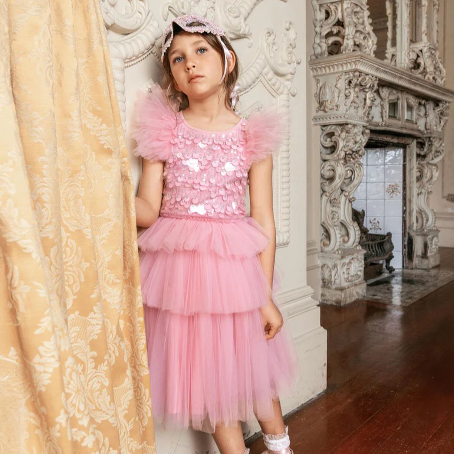 Girls Pink Embellished Tutu Dress, 1, hi-res