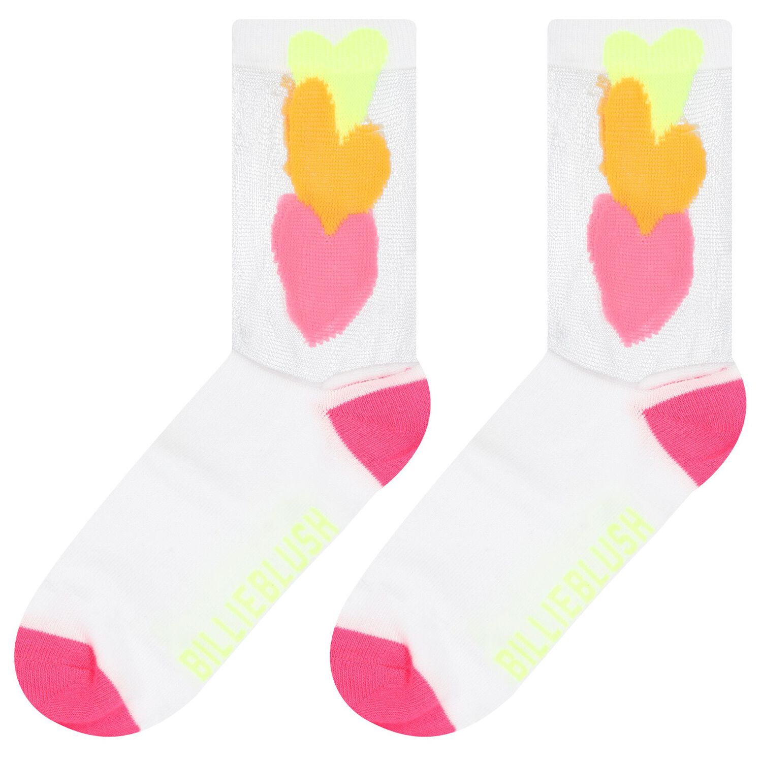Girls White Hearts Socks, 1, hi-res image number null