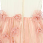 Girls Ivory & Pink Tulle Flower Dress, 1, hi-res