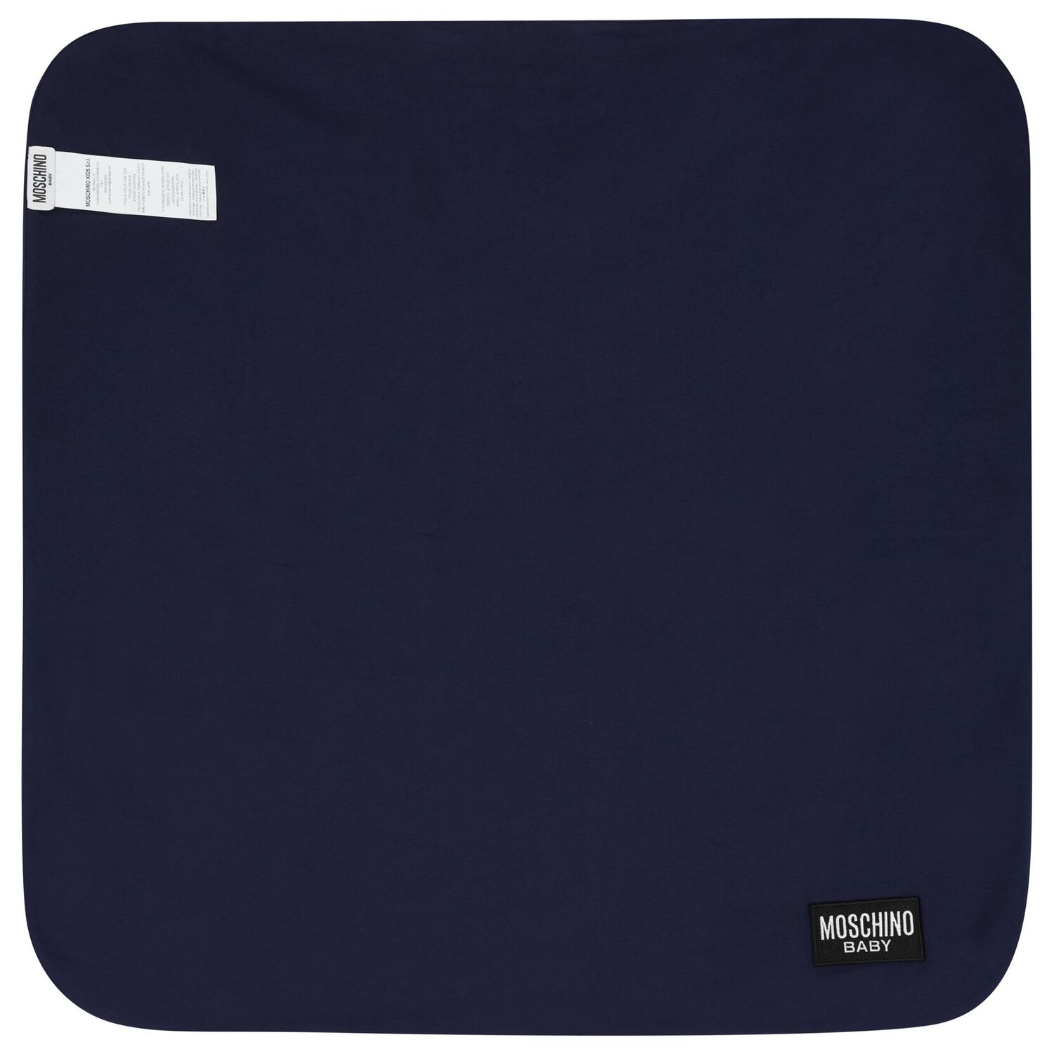 Navy Blue Teddy Bear Logo Baby Blanket, 2, hi-res image number null
