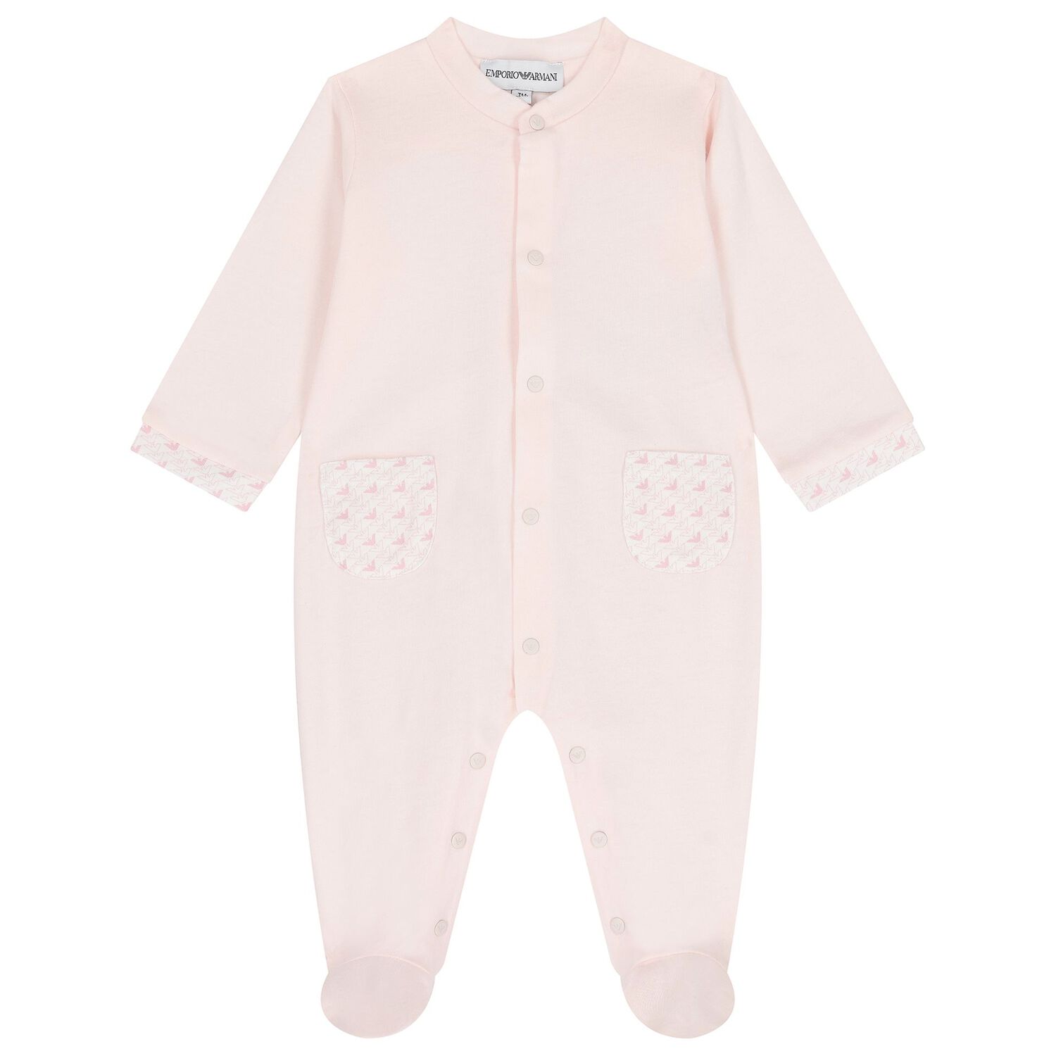 Baby Girls Pink & White Logo Babygrow Set, 2, hi-res