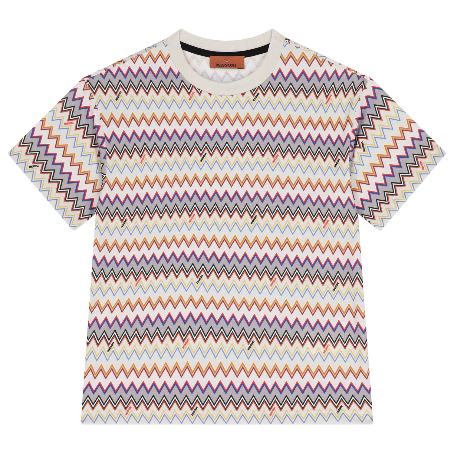 Boys Beige Zigzag T-Shirt, 1, hi-res