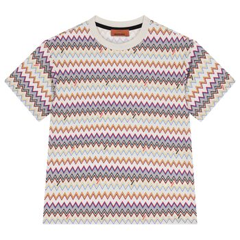 Boys Beige Zigzag T-Shirt