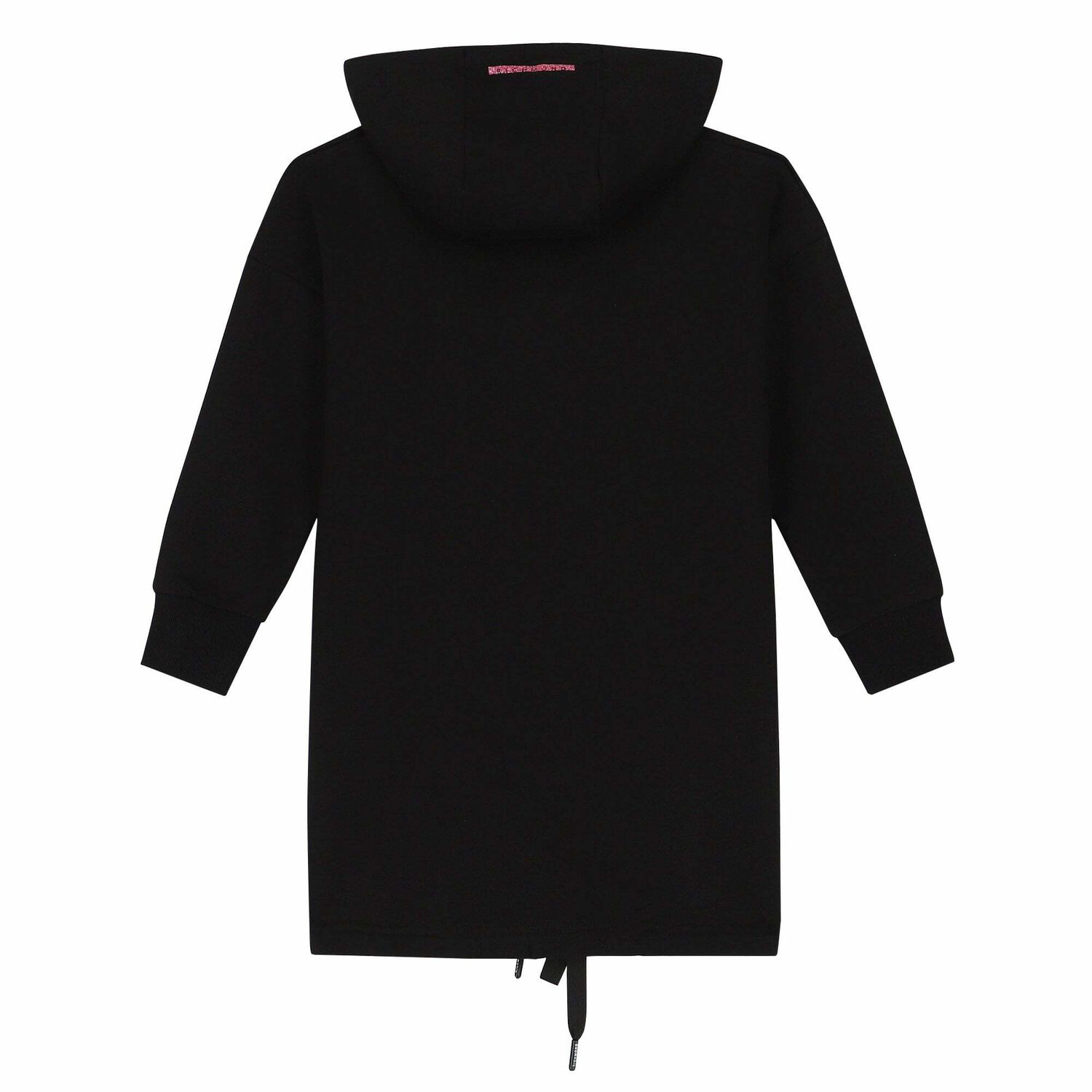 فستان هودى بالشعار باللون الاسود, 1, hi-res image number null