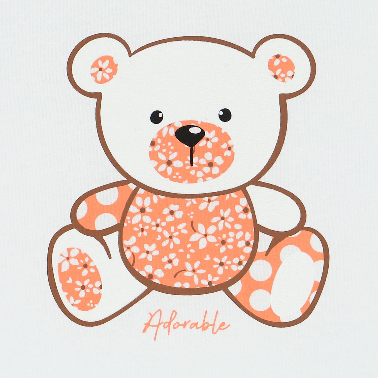 تيشيرت بنات بطبعة تيدى باللون الأبيض, 1, hi-res image number null